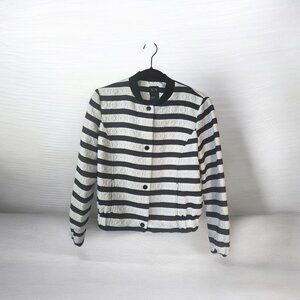 Vintage A/X ARMANI EXCHANGE Jacket Black White Stripes Button Up